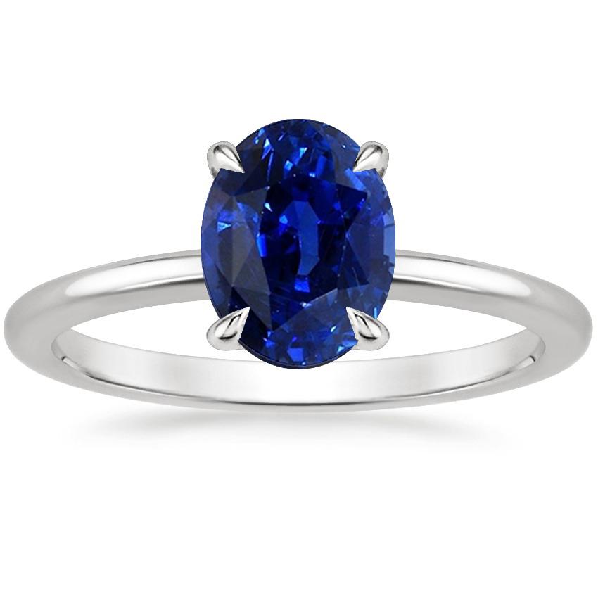 Solitaire Ring Oval Cut Ceylon Sapphire 2.50 Carats Prong Set