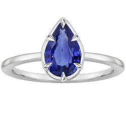 Solitaire Ring Pear Cut Sri Lankan Sapphire 2.50 Carats