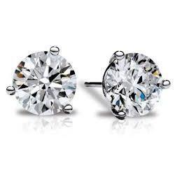 Solitaire Round Cut Diamond Stud Earrings 2 Carats Women Jewelry