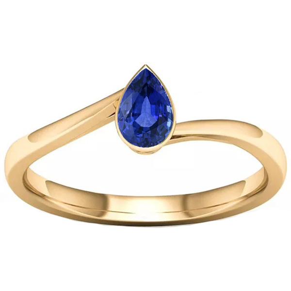 Solitaire Sri Lankan Sapphire Ring Bezel Set Yellow Gold 1.50 Carats