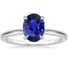 Solitaire Wedding Ring Oval Ceylon Sapphire 2.50 Carats Split Shank