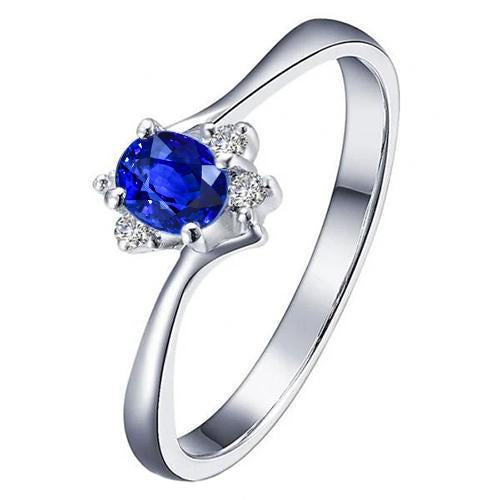 Solitaire With Accent Sri Lanka Sapphire And Diamonds Ring 1.90 Carats