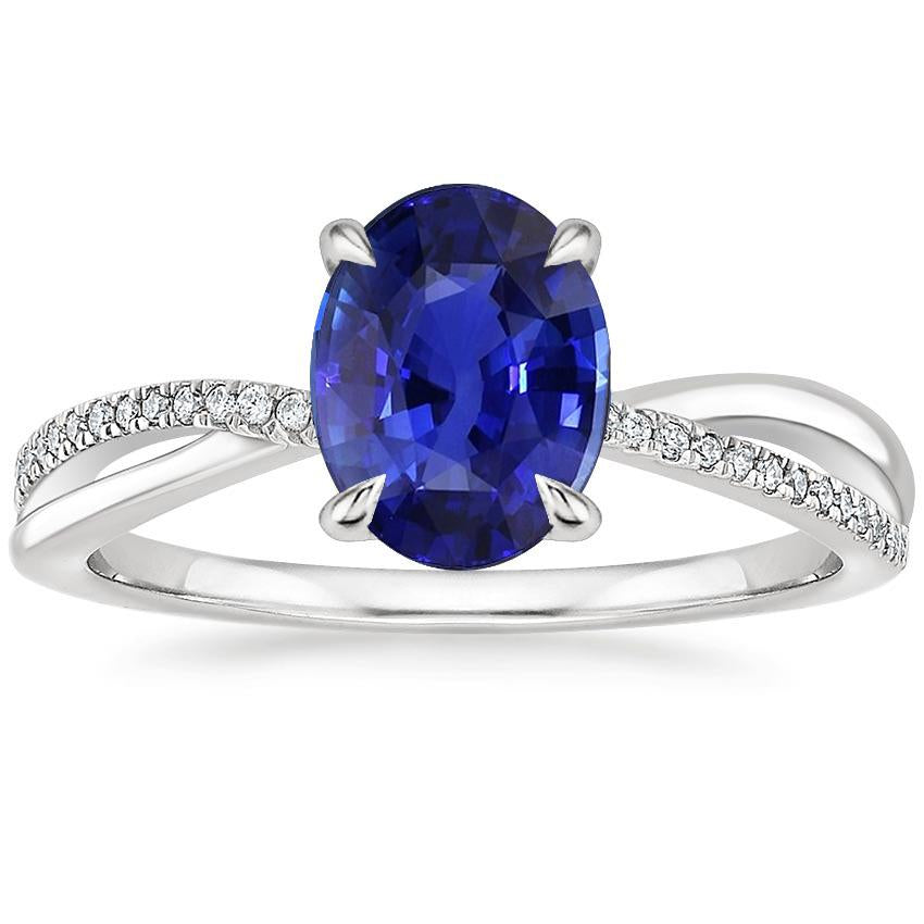 Solitaire With Accents Anniversary Ring Blue Sapphire 3.50 Carats