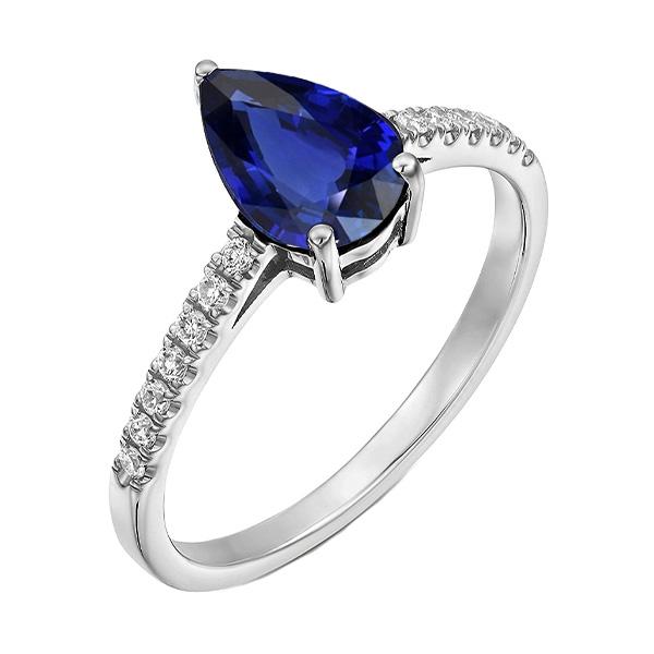 Solitaire With Accents Diamond Ring Sri Lankan Sapphire 2.50 Carats