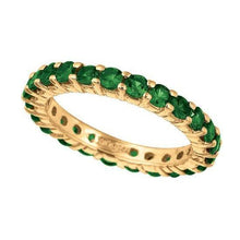 Sparkling 2.88 Carat Tsavorite Eternity Band Solid Gold 14K Jewelry