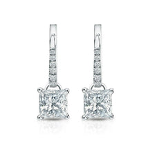Sparkling 4.70 Carats Diamonds Women Dangle Earrings White Gold 14K