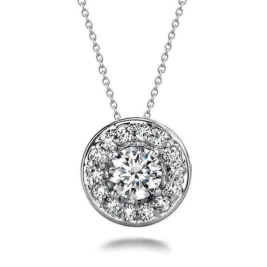 Sparkling 5.50 Carats Round Cut Diamonds Centered Pendant Necklace
