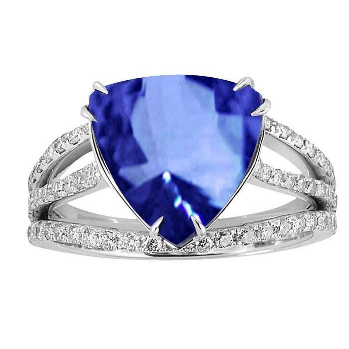 Sparkling 6.01 Ct Wedding Ringceylon Sapphire Diamonds Jewelry