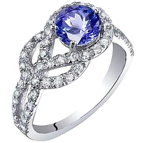 Sparkling 6.01 Ct. Round Ceylon Sapphire Diamonds Ring White Gold 14K