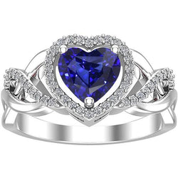 Sparkling Natural Earth Mined Diamond Wedding Ring Twisted Shank Blue Sapphire 3.50 Carats
