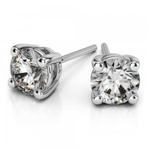 Sparkling Round Cut 3.40 Ct Diamonds Lady Studs Earring White Gold 14K