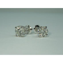Sparkling Round Diamonds 3.00 Carats Stud Earrings White Gold 14K