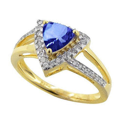 Sparkling Sri Lanka Blue Sapphire Diamonds 1.50 Ct Ring