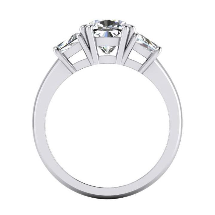 Sparkling Three Stone 2.20 Carats Cushion Diamond Wedding Ring