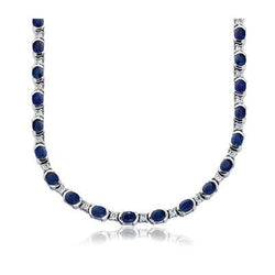 Sri Lanka Blue Sapphire Natural Earth Mined Diamond 40.25 Carats Women Necklace