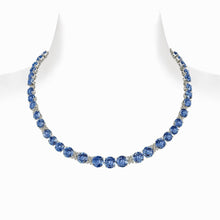 Sri Lanka Blue Sapphire Natural Earth Mined Diamonds 39.25 Carats Necklace Gold 14K