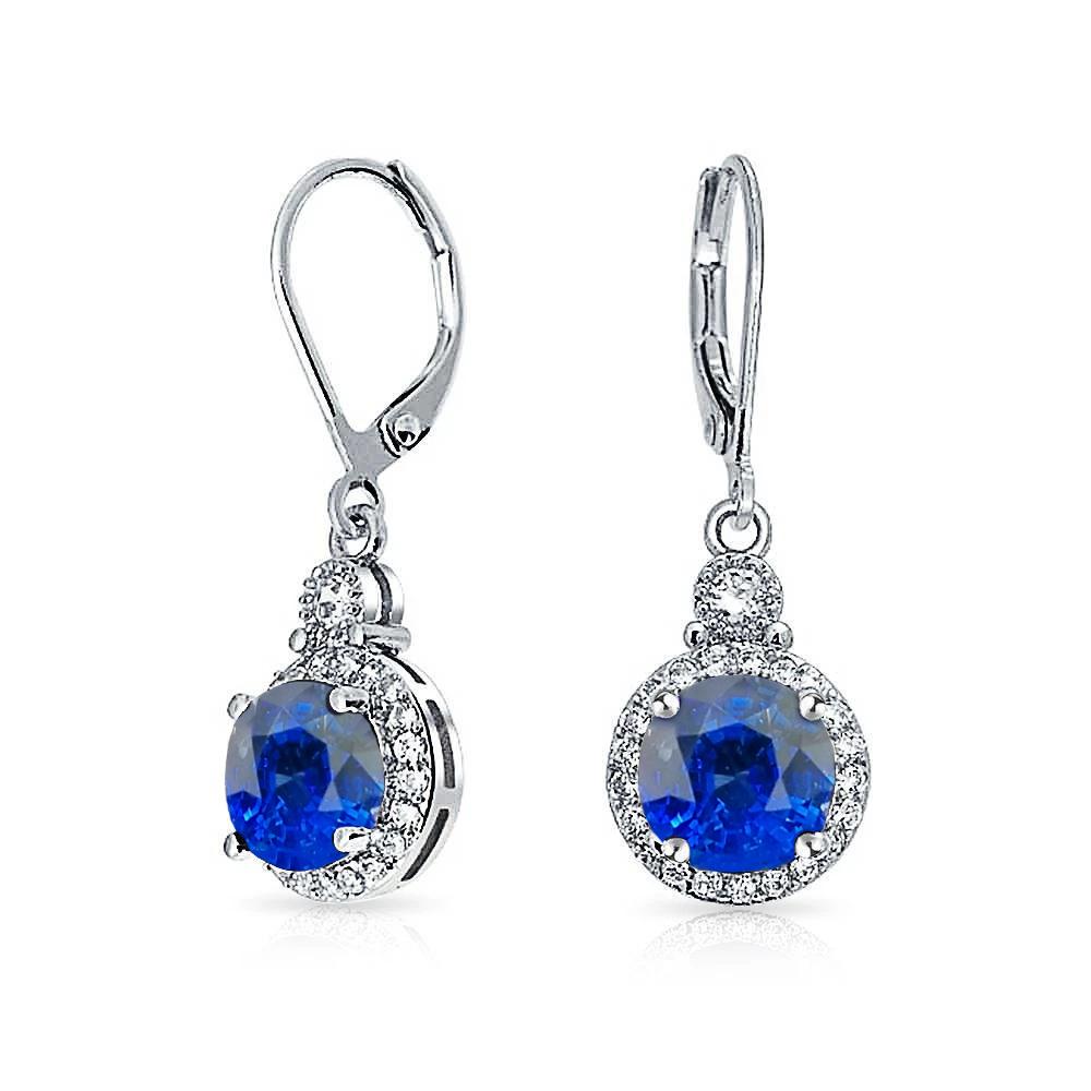 Sri Lanka Sapphire And Diamond Dangle Earring 2.70 Ct White Gold