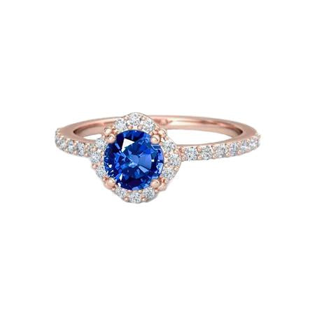 Sri Lanka Sapphire Diamonds 3.25 Carats Ring Rose Gold