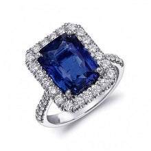 Sri Lanka Sapphire Diamonds 4.30 Carats Wedding Ring 14K Gold White