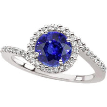 Sri Lankan Sapphire And Diamond Stackable Ring 2.50 Ct. White Gold 14K