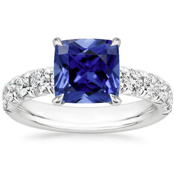 Sri Lankan Sapphire Cushion Cut With Accents 3.25 Carats Jewellery