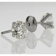 Stud Earring Round Diamond 1.60 Carats White Gold 14K