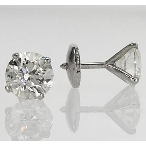 Stud Earring Round Diamond 1.60 Carats White Gold 14K
