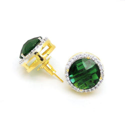 Stud Tourmaline Diamond Earring Women Gold Gemstone Jewelry 9.56 Ct