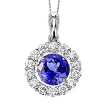 Tanzanite And Diamonds 3.85 Carats Pendant Necklace White Gold 14K