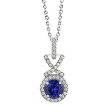 Tanzanite With Diamond Pendant Necklace 3 Carat White Gold 14K