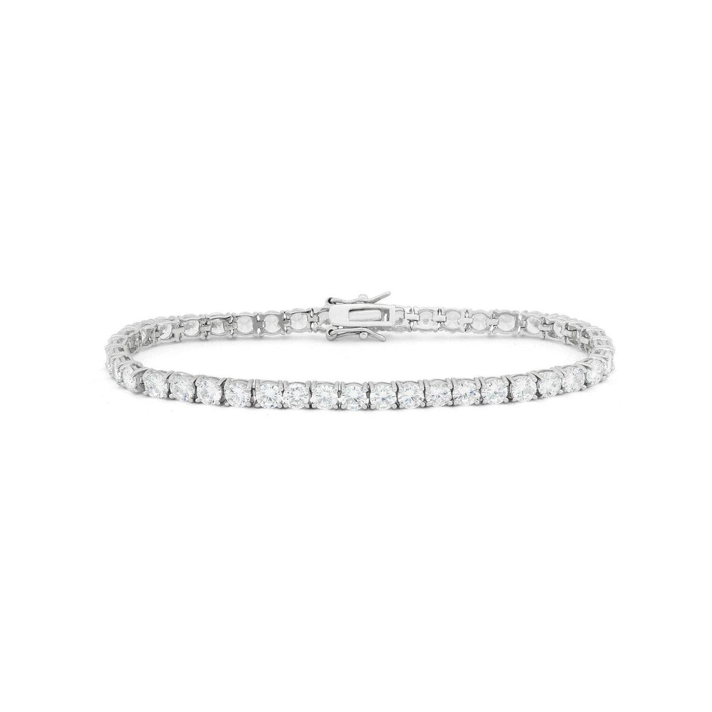 Tennis Bracelet WG 14K Sparkling Round Cut Diamonds 9.50 Carats