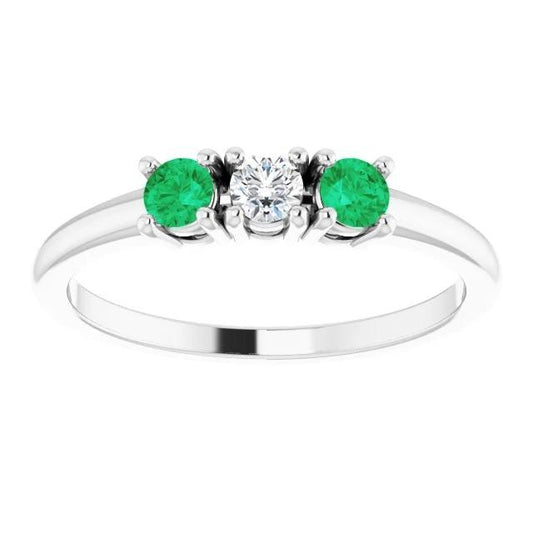 Three Stone Diamond Ring 0.60 Carats 4 Prong Setting Women Jewelry