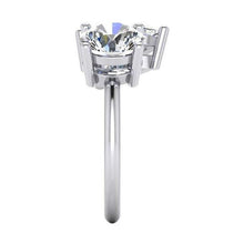 Toi et Moi Two Stone Round & Pear Diamond Ring 4 Carats White Gold 14K