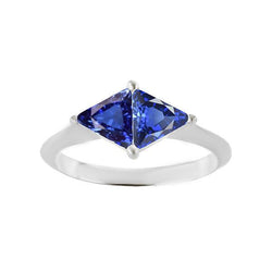Trillion Cut Sapphire Gemstone Ring 2 Carats Ladies Jewellery Gold