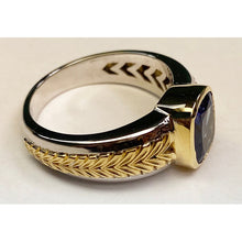 Two Tone Solitaire Tanzanite Ring Cushion Bezel Set 5.50 Carats