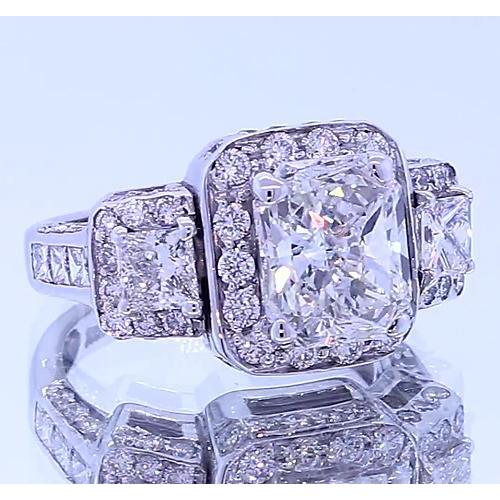 Vintage Inspired 3.50 Carats Cushion Diamond Anniversary Ring