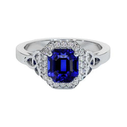 Vintage Style Natural Earth Mined Diamond & Emerald Sri Lankan Sapphire Ring 6 Carats New