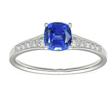 Vintage Style Diamond Ring Cushion Ceylon Sapphire Jewelry 2.50 Carats
