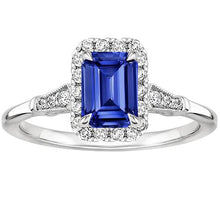 Vintage Style Halo Ring Emerald Ceylon Sapphire & Diamond 4.25 Carats