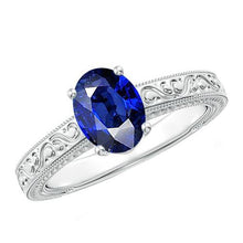 Vintage Style Solitaire Oval Natural Blue Ceylon Sapphire 4.50 Carats