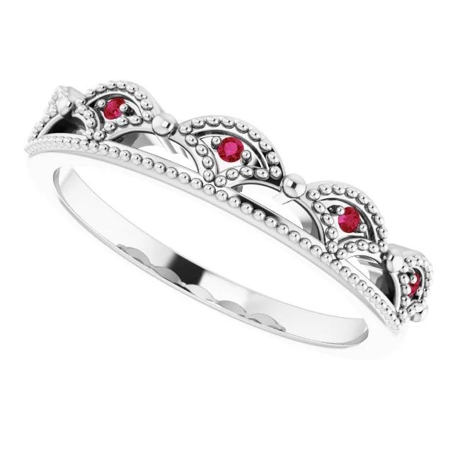 Wedding Aniversary Band 0.50 Carats Antique Style Ruby Women Jewelry