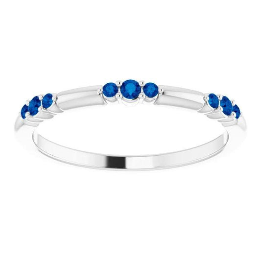 Wedding Band 0.60 Carats Blue Sapphire Jewelry New