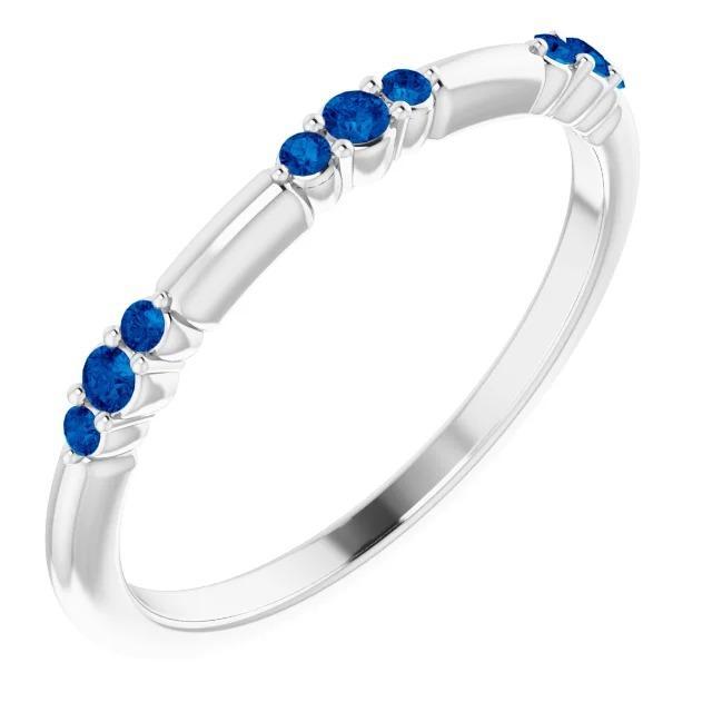 Wedding Band 0.60 Carats Blue Sapphire Jewelry New