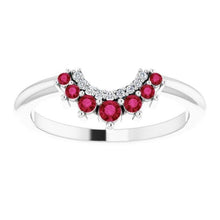 Wedding Band 1 Carat Diamond & Ruby Women Jewelry