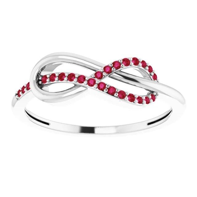 Wedding Infinity Band Round Rubies 0.50 Carats