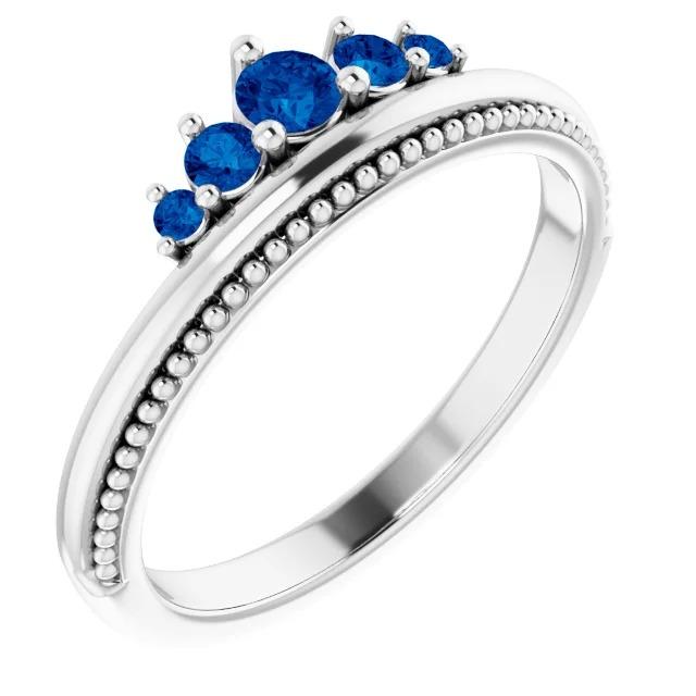 Wedding Ring 1.10 Carats Blue Sapphire Antique Style Jewelry