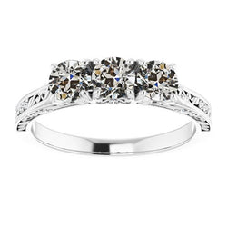 Wedding Ring Old Mine Cut Natural Earth Mined Diamond Antique Style 3.50 Carats