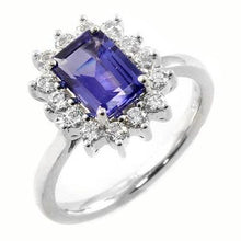 White Gold 14K 10.75 Carats Tanzanite And Diamonds Ring