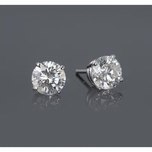 White Gold 14K 1.50 Carats Basket Type Set Round Diamond Stud Earring