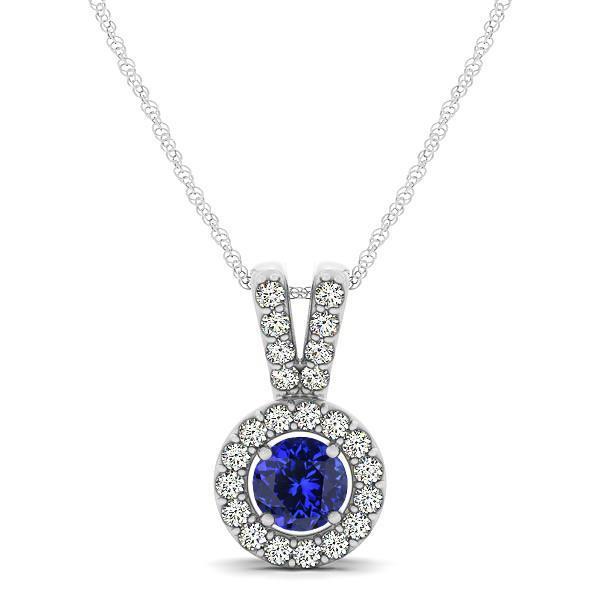 White Gold 14K 2.50 Ct Tanzanite With Diamonds Pendant Necklace New